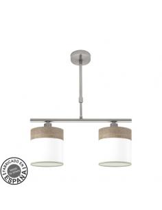 Cloe Lamp 2xe14 Nickel/white-wood Gray Regx43x14 cm