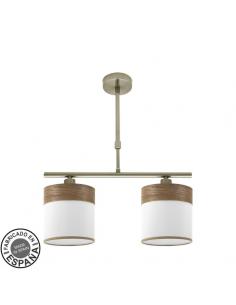 Cloe Lamp 2xe14 Leather/white-dark wood Regx43x14 cm