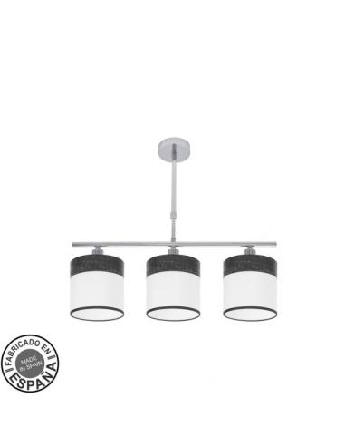 Cloe 3xe14 Chrome/white-black wood lamp Regx55x14 cm