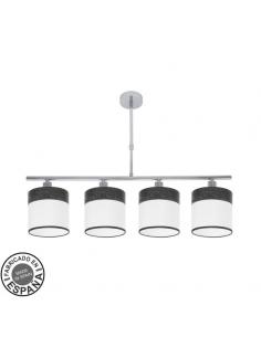 Cloe Lamp 4xe14 Chrome/white-black wood Regx75x14 cm