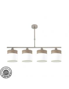 Cloe Lamp 4xe14 Nickel/white-wood Gray Regx75x14 cm