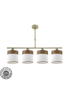 Cloe Lamp 4xe14 Leather/white-dark wood Regx75x14 cm