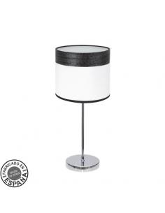 Cloe Table Lamp 1xe14 Chrome/white-wood Black 42X18X18 CM