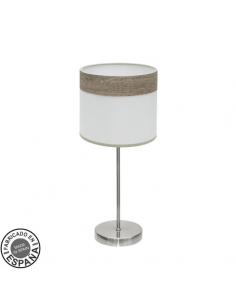 Cloe table lamp 1xe14 Nickel/white-wood Gray 42x18x18 cm