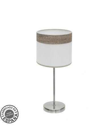 Cloe table lamp 1xe14 Nickel/white-wood Gray 42x18x18 cm