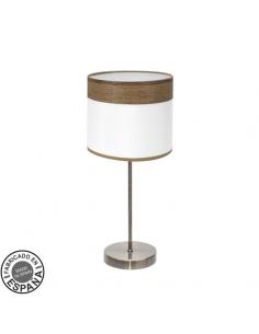 Cloe Table Lamp 1xe14 Leather/white-dark wood 42x18x18 cm
