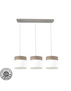 Cloe 3xe27 Strip Nickel/white-wood Gray Regx60x16 cm