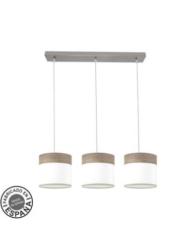 Cloe 3xe27 Strip Nickel/white-wood Gray Regx60x16 cm