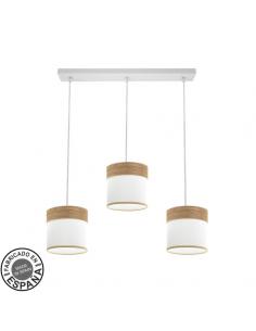 Cloe 3xe27 White/white-light wood Regx60x16 cm strip