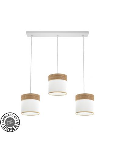 Cloe 3xe27 White/white-light wood Regx60x16 cm strip