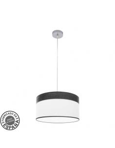 Cloe Pendant 1xe27 Chrome/white-black wood Regx40x40 cm