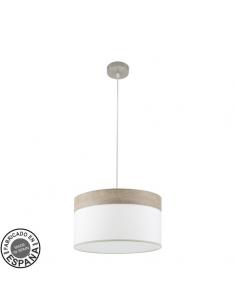 Cloe Pendant 1xe27 Nickel/white-wood Gray Regx40x40 cm
