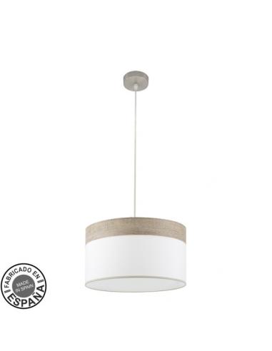 Cloe Pendant 1xe27 Nickel/white-wood Gray Regx40x40 cm
