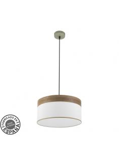 Cloe Pendant 1xe27 Leather/white-dark wood Regx40x40 cm