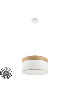 Cloe Pendant 1xe27 White/white-light wood Regx40x40 cm