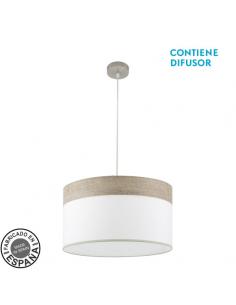 Cloe Pendant 2xe27 Nickel/white-wood Gray Regx50x50 cm