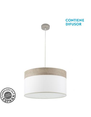 Cloe Pendant 2xe27 Nickel/white-wood Gray Regx50x50 cm