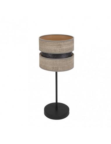 Sobremesa Colet 1xe14 Negro/madera Gris 43x18x18 Cm