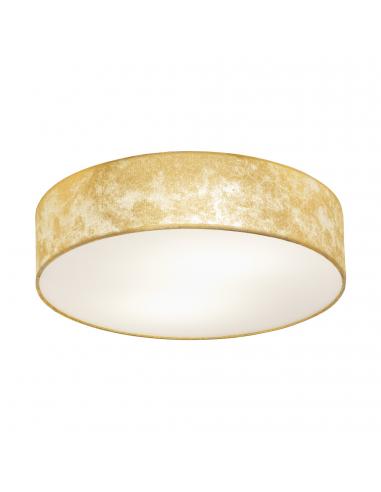 EGLO 97641 - VISERBELLA Fabric Ceiling Light in Steel champagne and Textile