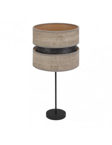 Sobremesa Alto Colet 1xe27 Negro/madera Gris 61x30x30 Cm