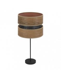 High Colet Table Lamp 1xe27 Black/Dark Wood 61x30x30 Cm