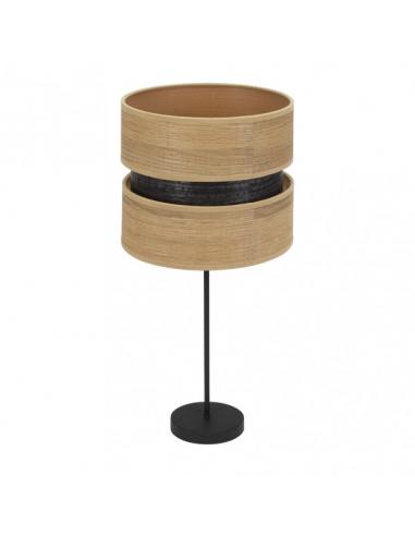 Sobremesa Alto Colet 1xe27 Negro/madera Clara 61x30x30 Cm