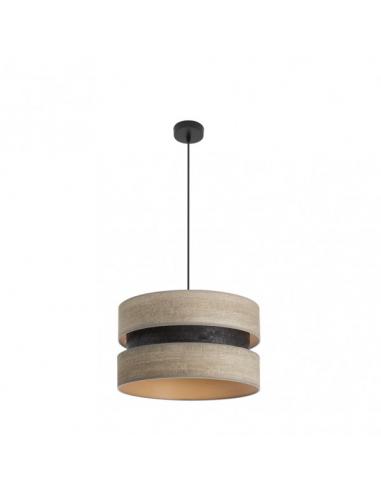Colet Pendant 1xe27 Black/Gray Wood Regx40x40 Cm