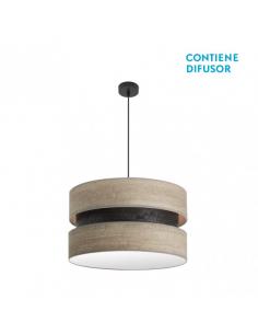 Colet 2xe27 Pendant Black/Gray Wood Regx50x50 Cm