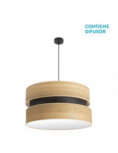 Colet 3xe27 Pendant Black/Light Wood Regx60x60 Cm