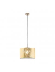 EGLO 97643 - VISERBELLA Hanging Lamp in Champagne Steel and Textile Fabric