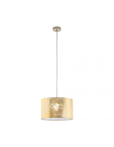EGLO 97643 - VISERBELLA Hanging Lamp in Champagne Steel and Textile Fabric