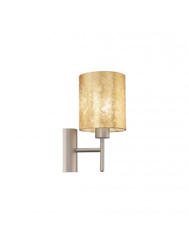 EGLO 97645 - VISERBELLA Fabric Wall Light in Champagne Steel and Textile