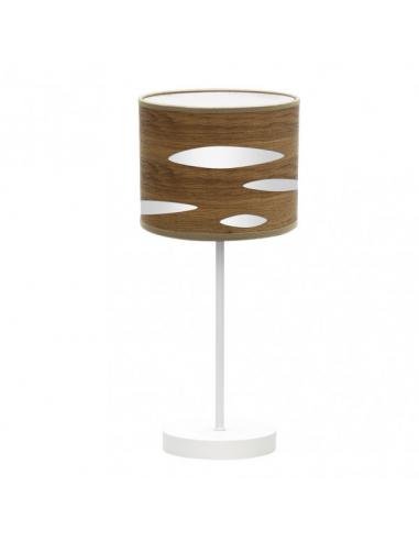 Sobremesa Odra 1xe14 Blanco/madera Oscura 42x17x17 Cm