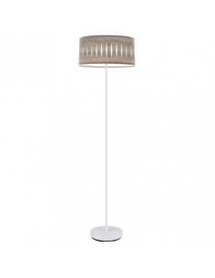 Pie Salon Piron 1xe27 Blanco/madera Gris 165x40x40 Cm