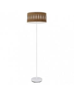 Pie Salon Piron 1xe27 Blanco/madera Oscura 165x40x40 Cm