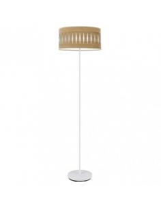 Pie Salon Piron 1xe27 Blanco/madera Clara 165x40x40 Cm