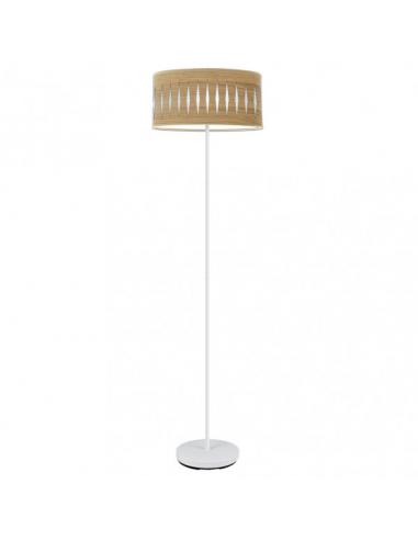 Pie Salon Piron 1xe27 Blanco/madera Clara 165x40x40 Cm