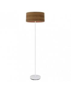 Pie Salon Jerte 1xe27 Blanco/madera Oscura 165x40x40 Cm