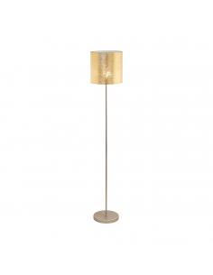EGLO 97647 - VISERBELLA Fabric floor lamp in Champagne Steel and Textile