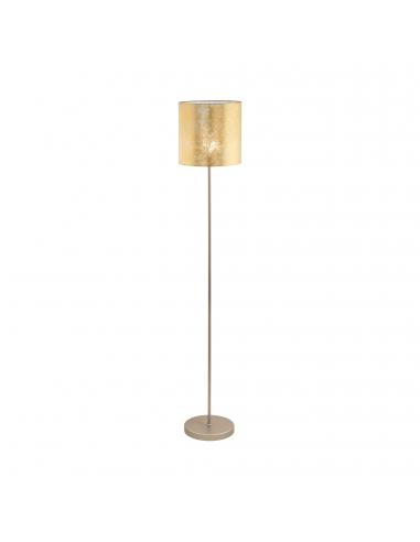 EGLO 97647 - VISERBELLA Fabric floor lamp in Champagne Steel and Textile