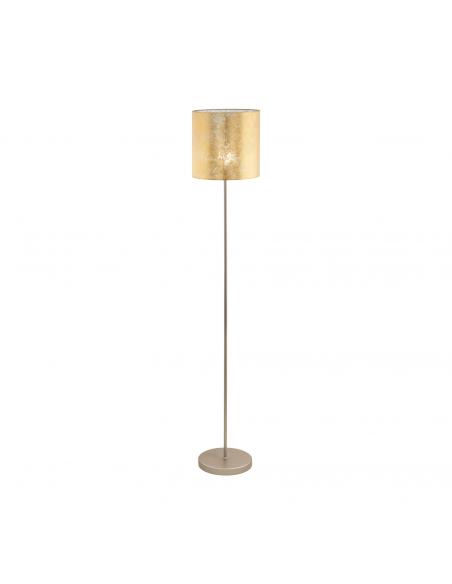 EGLO 97647 - VISERBELLA Fabric floor lamp in Champagne Steel and Textile