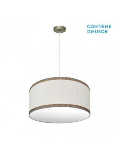 Colgante Soprano 2xe27 Cuero/beis Regx50x50 Cm