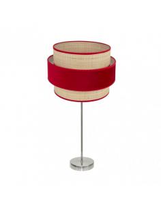 Alto Reyes Table Lamp 1xe27 Nickel/natural-red 64x30x30 cm