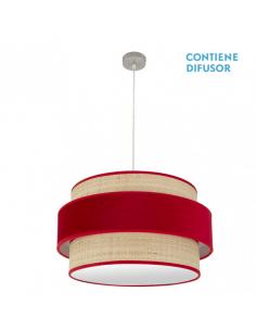 Kings Pendant 3xe27 Nickel/natural-red Regx60x60 Cm
