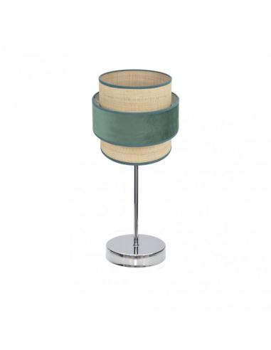 Reyes Table Lamp 1xe14 Chrome/natural-green 43x18x18 cm