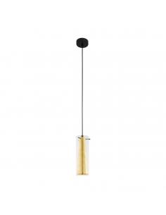 EGLO 97651 - PINTO GOLD Crystal Pendant Lamp in Black Steel and Glass