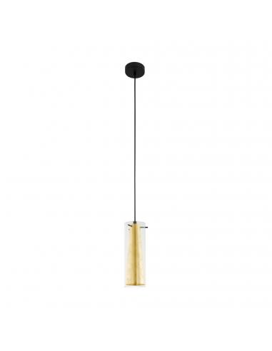 EGLO 97651 - PINTO GOLD Crystal Pendant Lamp in Black Steel and Glass
