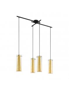 EGLO 97653 - PINTO GOLD Crystal Pendant Lamp in Black Steel and Glass
