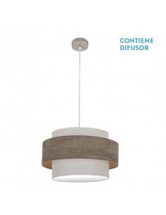 Myriam Pendant 2xe27 Nickel/wood Gray Regx50x50 Cm