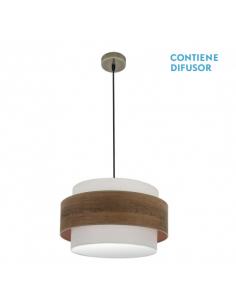 Myriam 2xe27 pendant leather/dark wood regx50x50 cm